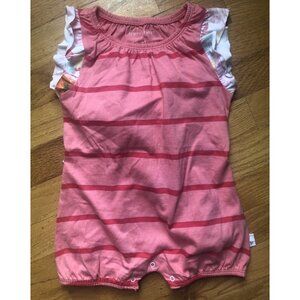 Burts Bees 12M Floral Bubble Ruffle Romper